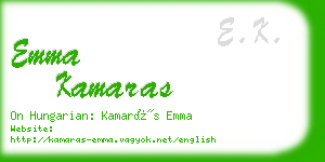 emma kamaras business card